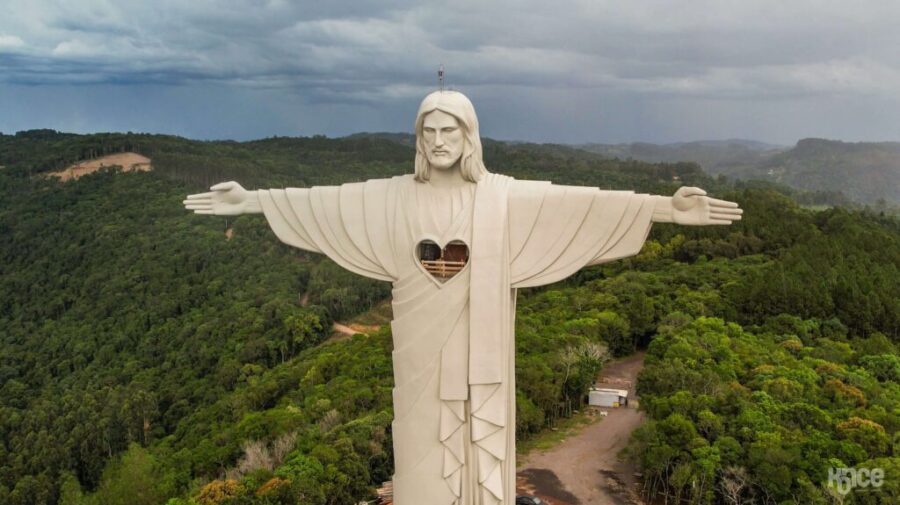 Cristo Protetor De Encantado O Maior Do Brasil E Do Mundo Tem Obras Finalizadas