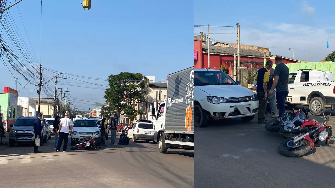 Motociclista ficou ferido após colisão