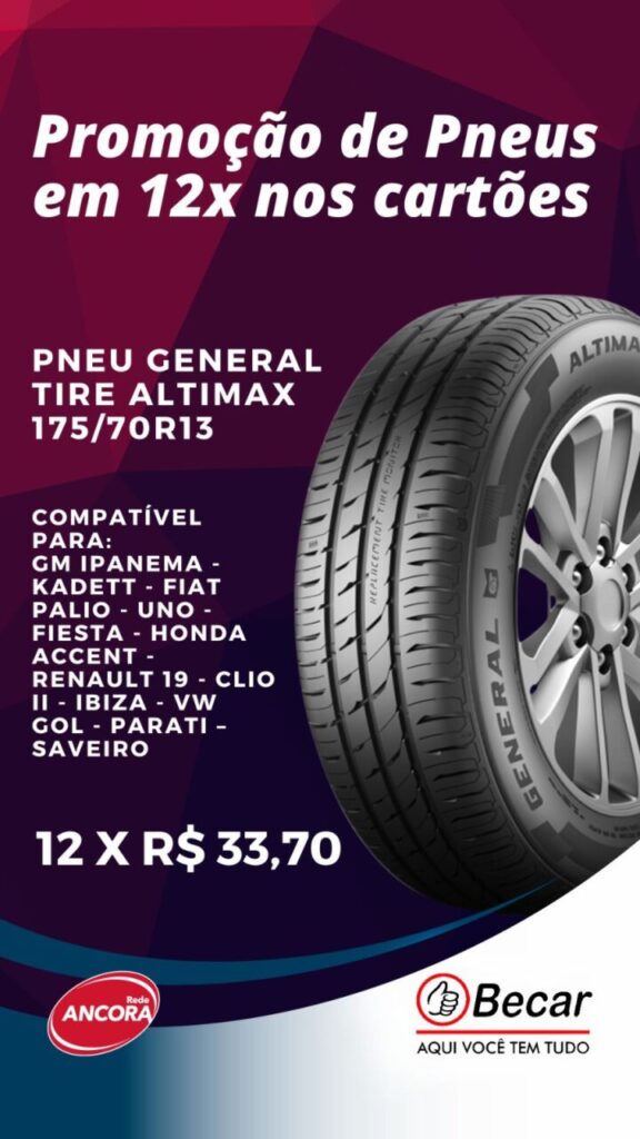 Super Promo o de Pneus em 12x nos cart es na Becar Auto Pe as